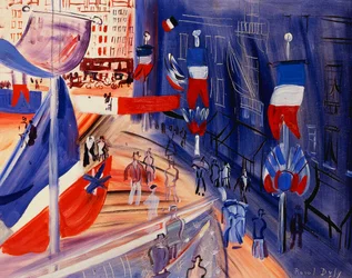 The Street Awash with American Banners