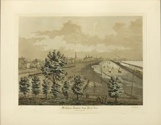 Michigan Avenue from Park Row in the Year 1865