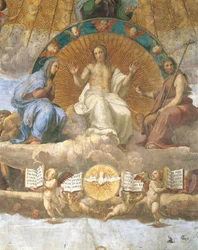 Christ Flanked by the Blessed Virgin Mary and John the Baptist (detail)