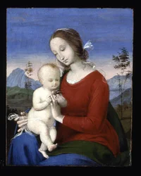Madonna And Child With A Bird