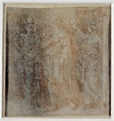 Aeneas escorted by Dido, study for the border scene of the 