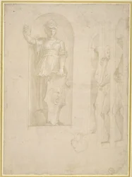 Studies for a Figure of Minerva and Other Statues