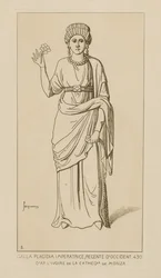 Galla Placidia, Empress, Regent of the West, 430. From the Ivory of the Cathedral of Monza