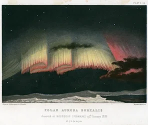 Aurora Borealis or Northern Lights, Curtain Form, 1839