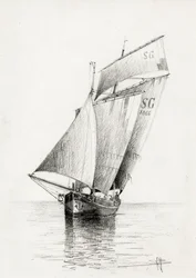 Barges on the Gironde Estuary