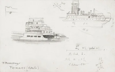 Preparatory Drawing of Cargo Ships
