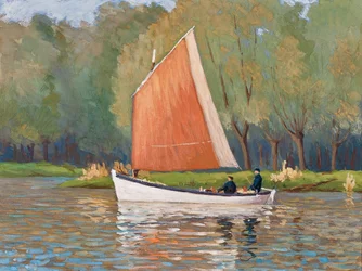 Two Fishermen on a Skiff, Gironde Estuary