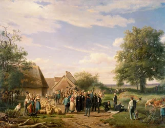 Napoleon III visiting the farm of Coudray in Sologne