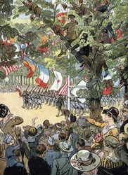 First World War: The Defile of Victory on Avenue des Champs-Elysees in Paris on 14/07/1919: French Navy Soldiers Admired by the Crowd of Parisians