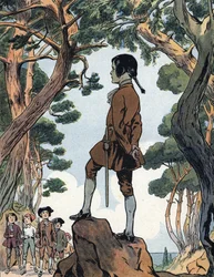 Young Napoleon Bonaparte in Ajaccio, Corsica (Illustration by Raymond de Neziere)