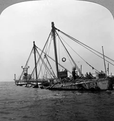 Sunken warship HMS Vindictive, Ostend, Belgium, World War I