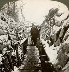 Winter in the Belgian trenches at Nieupoort, Belgium 20th century