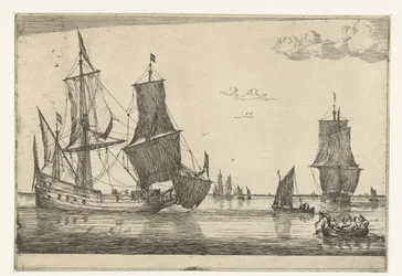 Inland Water with a Flute Ship (series: Thirteen Scenes with Ships)