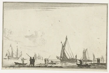 Inland Water with Various Sailing Ships