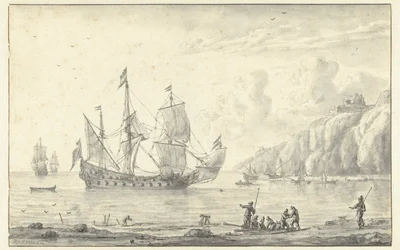 Three-Master off a Rocky Coast