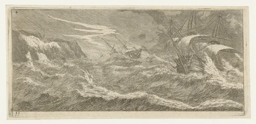 Sailing Ships in a Sea Storm