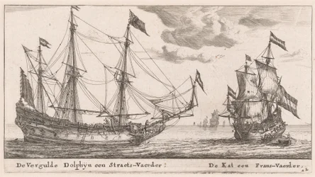 The "Vergulde Dolphyn," a Large Merchant Vessel, and the "Kat," a Flute