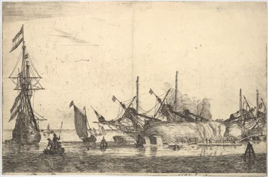 Ships Careened for Caulking the Hull