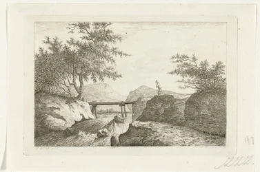 Bridge by a Waterfall