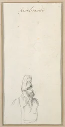 Bearded man in profile, in a high cap, c.1640