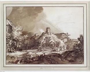 Houses Under a Stormy Sky