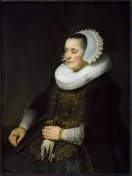 Portrait of a Dutch Bourgeois Woman Wearing a Ruff and a Headdress