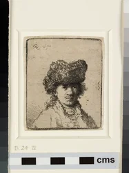 Self-portrait in a fur cap