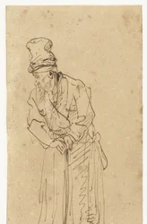 Old Man Leaning on a Stick