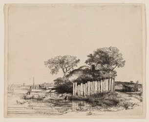A Cottage with White Paling