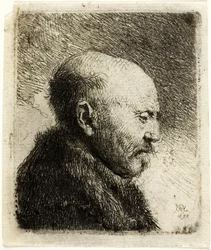 Bald Headed Man in Profile Right: The Artist