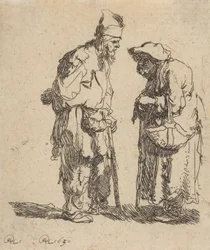 Beggar Man and Beggar Woman Conversing