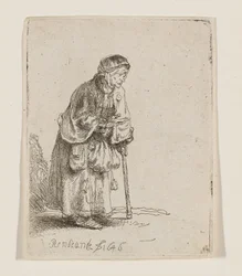 Beggar Woman Leaning on a Stick