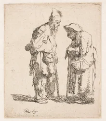 Beggar Man and Beggar Woman Conversing