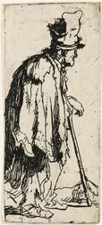 Beggar with a crippled hand