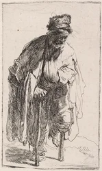 Beggar with a wooden leg