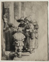 Beggars Receiving Alms at the Door of a House, 1648