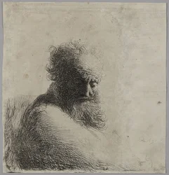 Bust of an Old Man, Looking Down, Three-Quarters Right