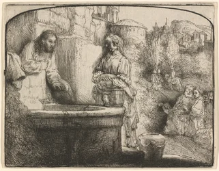 Christ and the Woman of Samaria: an Arched Print