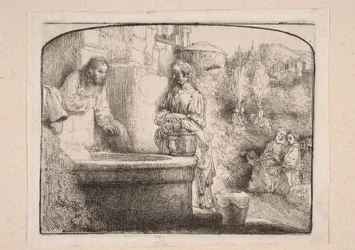 Christ and the Samaritan Woman (Composition closed at the top with an arch)