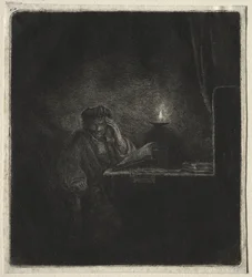 Copy of Student at a Table by Candlelight