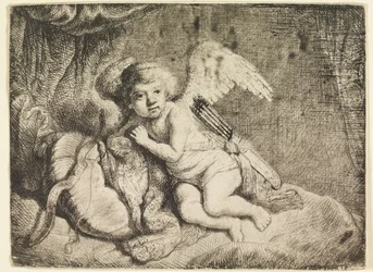 Cupid Resting, after a Painting Formerly Attributed to Rembrandt