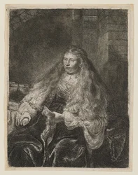 Girl with Hair Falling on Her Shoulders
