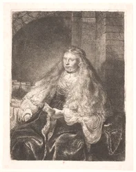 Girl with Hair Falling on Her Shoulders (the 