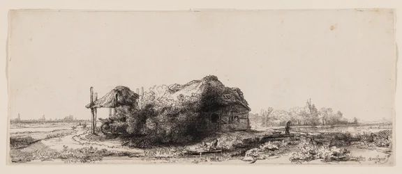 Landscape with Cottages and a Hay Barn: Oblong