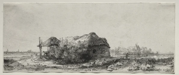 Landscape with a Cottage and Hay Barn: Oblong