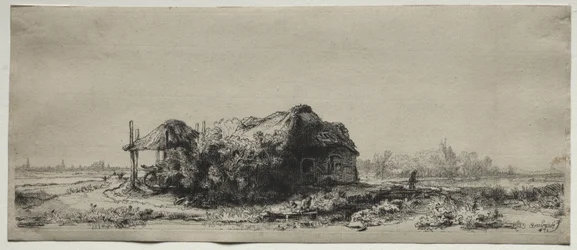 Landscape with a Cottage and Hay Barn: Oblong