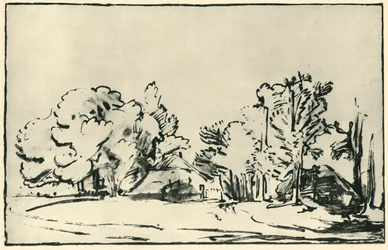 Landscape with Two Cottages