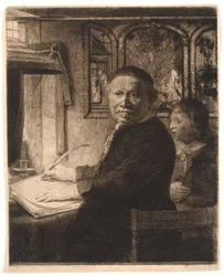 Lieven Williemsz van Coppenol, writing-master: the smaller plate