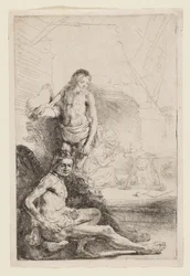 Male Nude Seated and Standing
