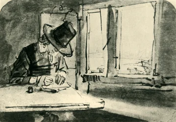 Man Drawing at Window, mid 17th Century